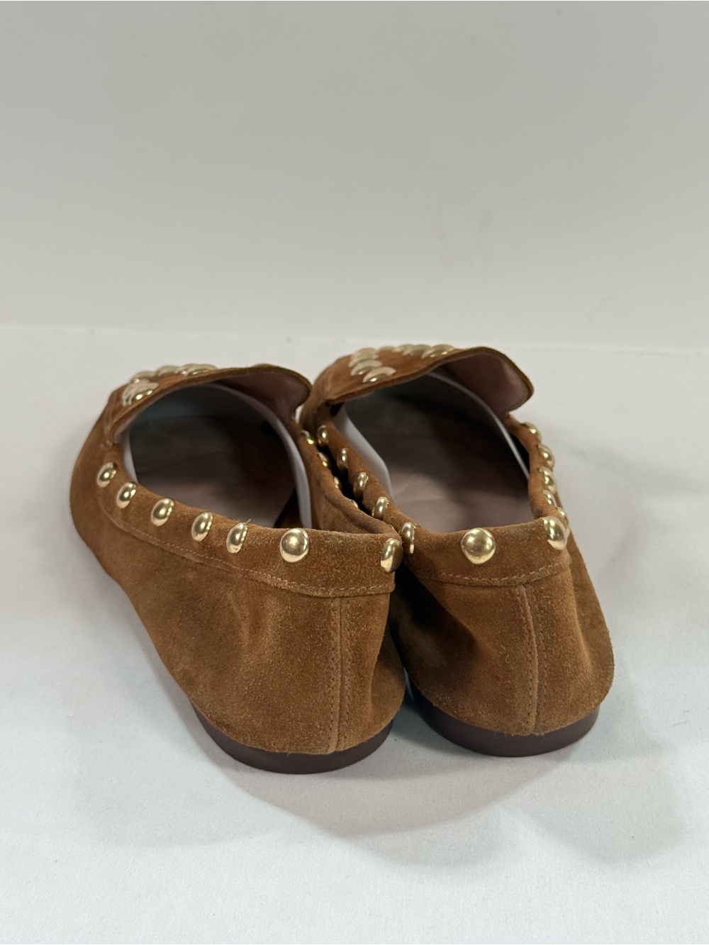 SCHUTZ Brown Suede LAURIE Studded Loafers size 10 - Picture 3 of 8